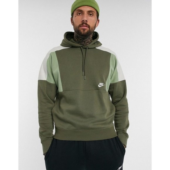Nike Other - Nike Hoodie Colorblock Green Retro Popover Pullover Long Sleeve